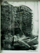 untitled, study for Red Skeleton, monotype oil onpaper, Simon McWilliams